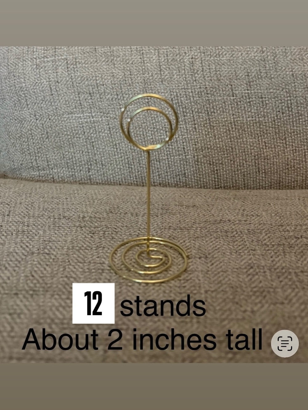 Gold Spiral Card/Place Card Holder - Set of 12